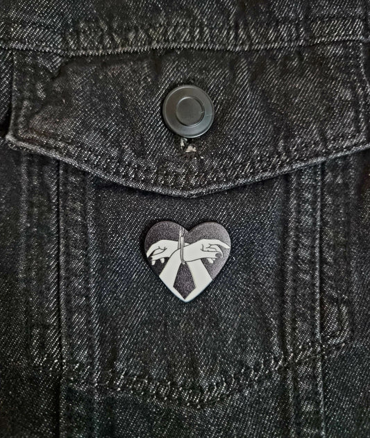 Handcuff Heart Pin Badge