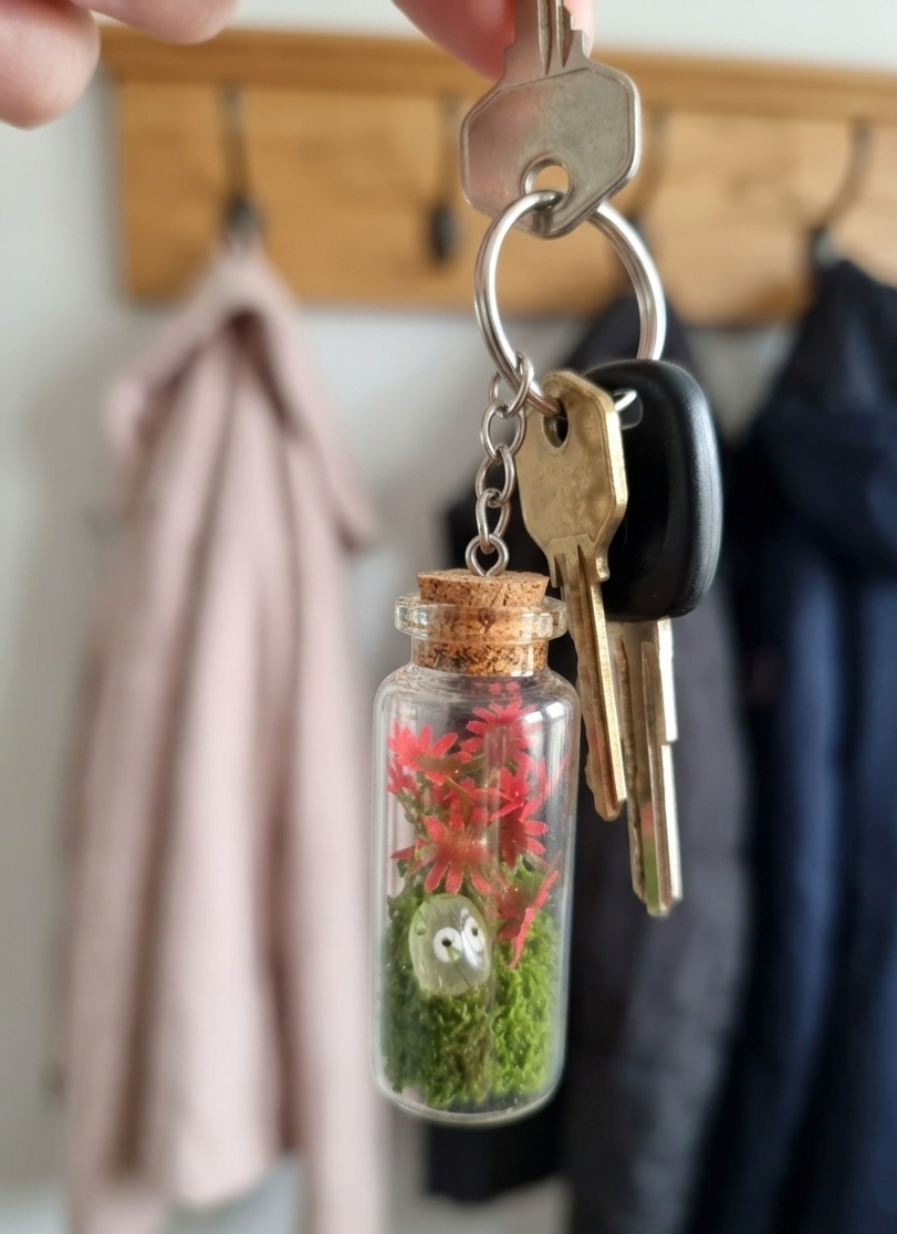 Ghost in a bottle Keychain