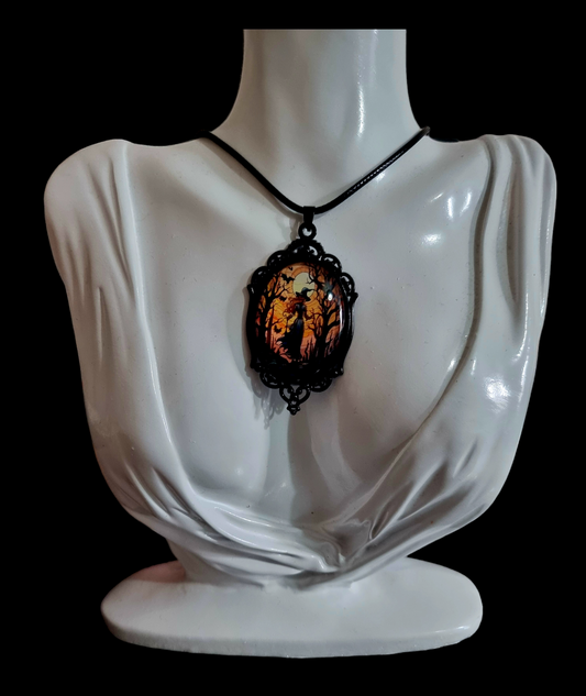 Gothic Witch Pendant Necklace