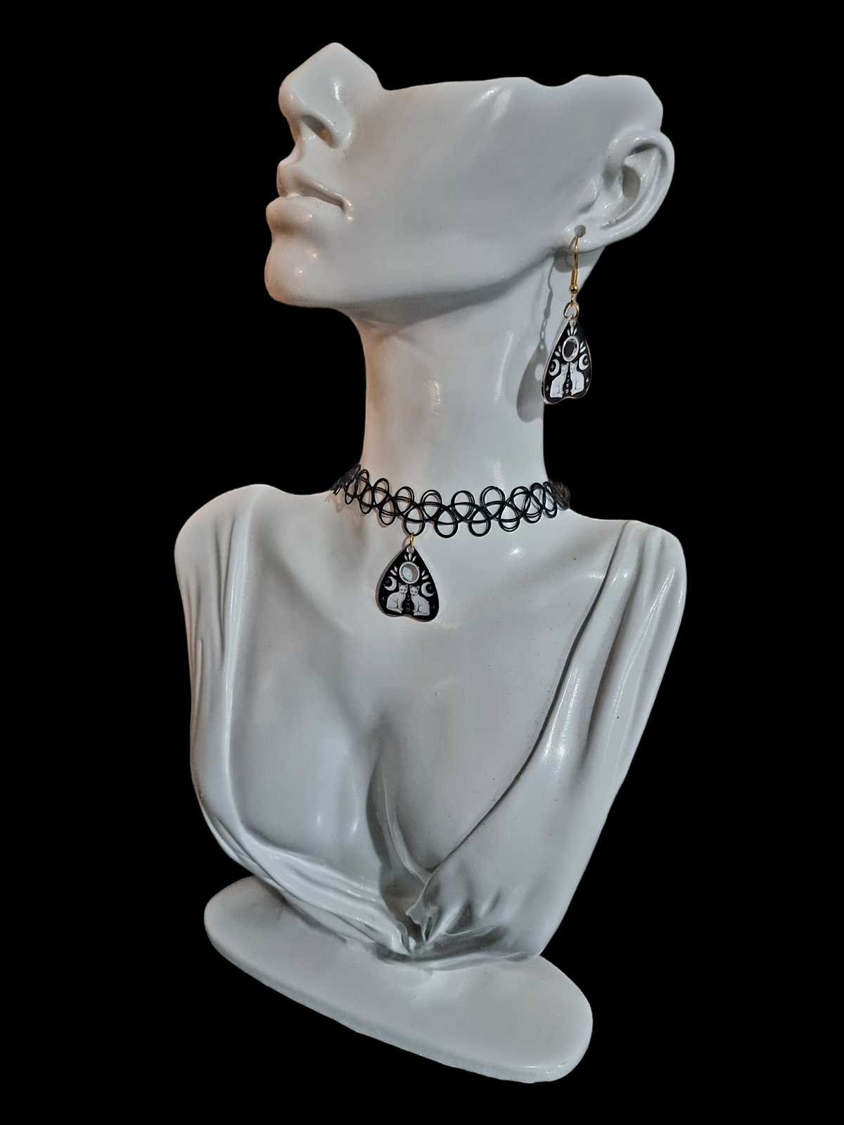 Cat and Moon Planchette Choker