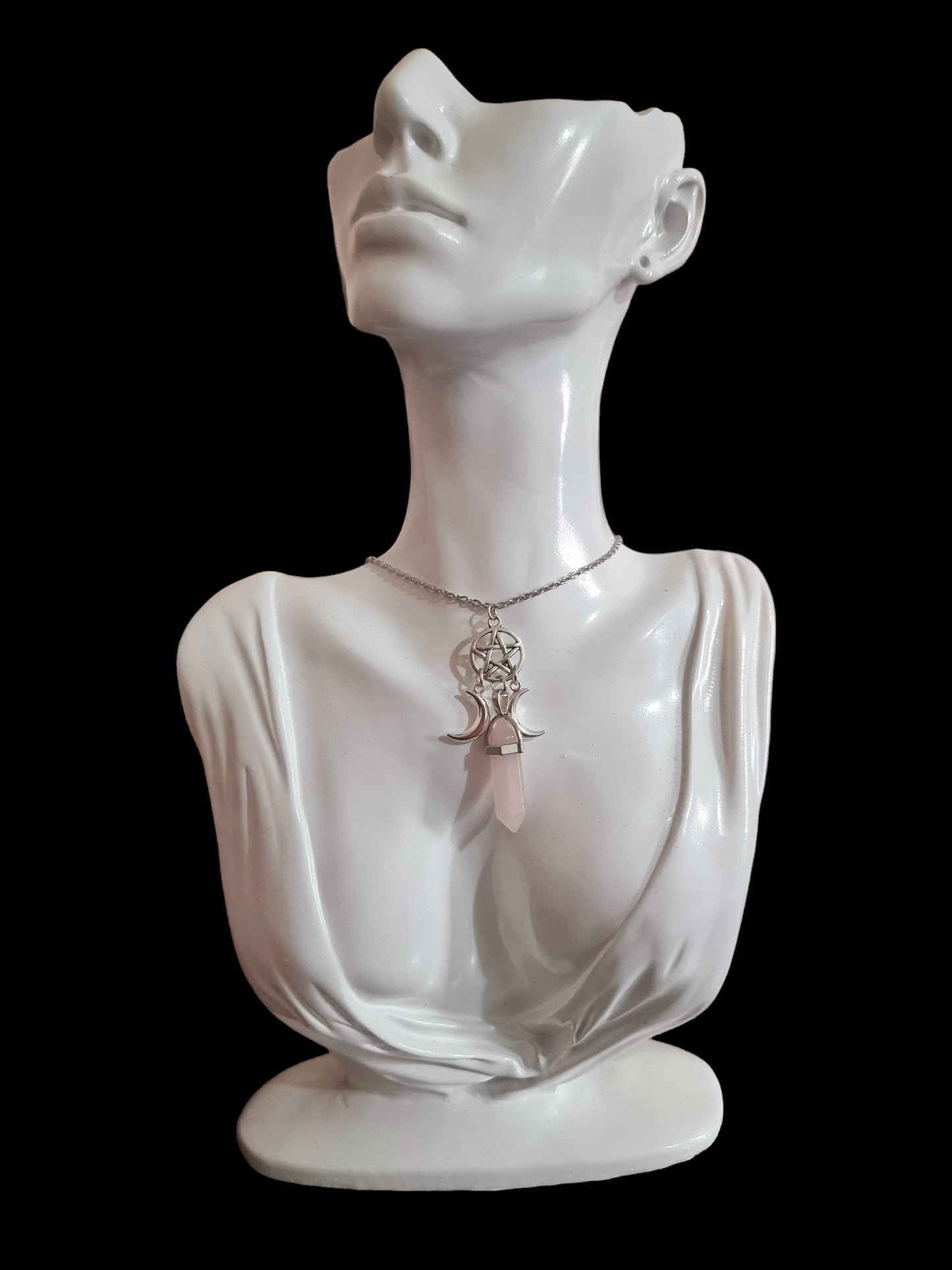 Rose Quartz Pentagram Necklace