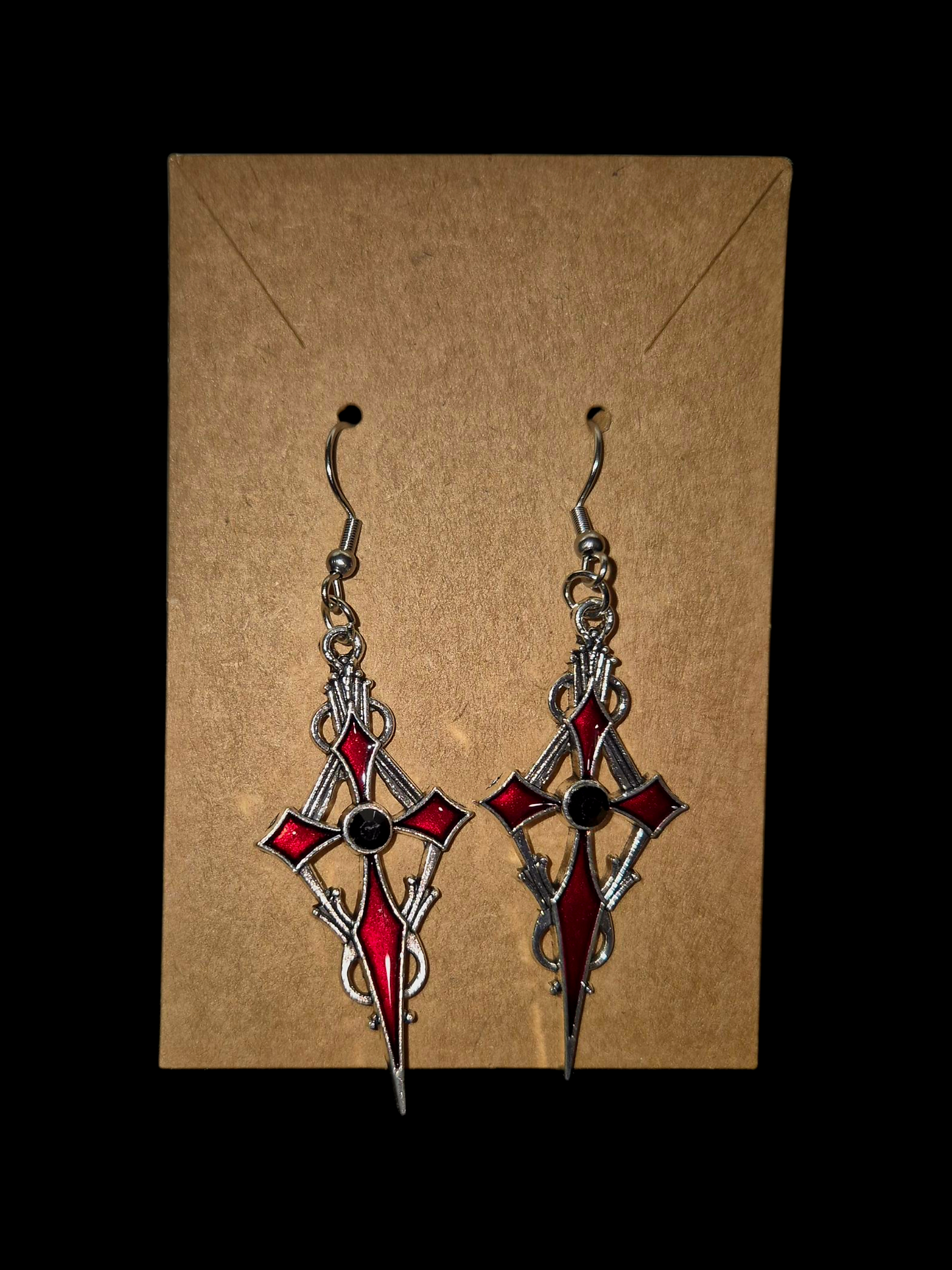 Gothic Cross Pendant Earrings