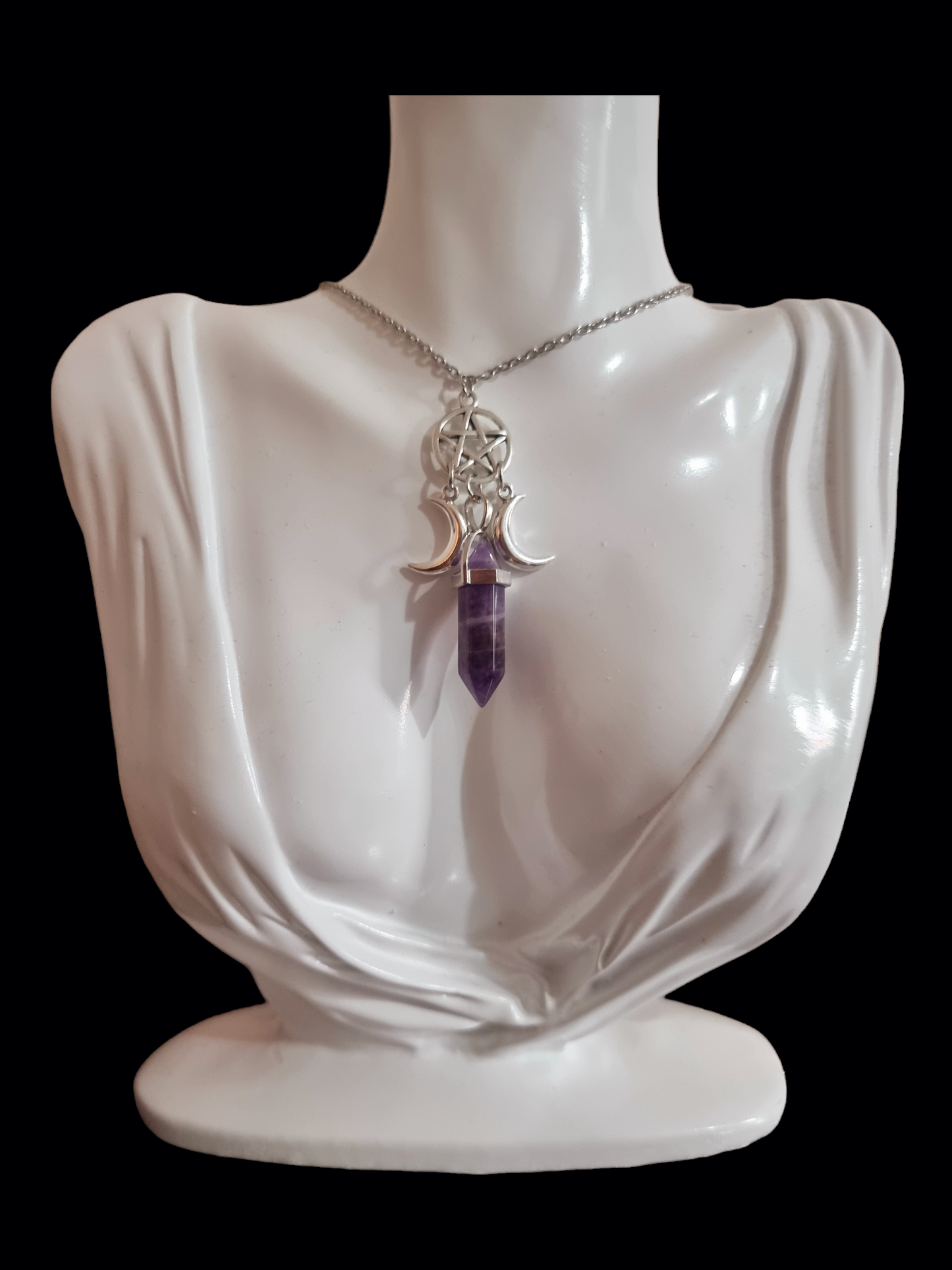 Amethyst Crystal Pendant Necklace