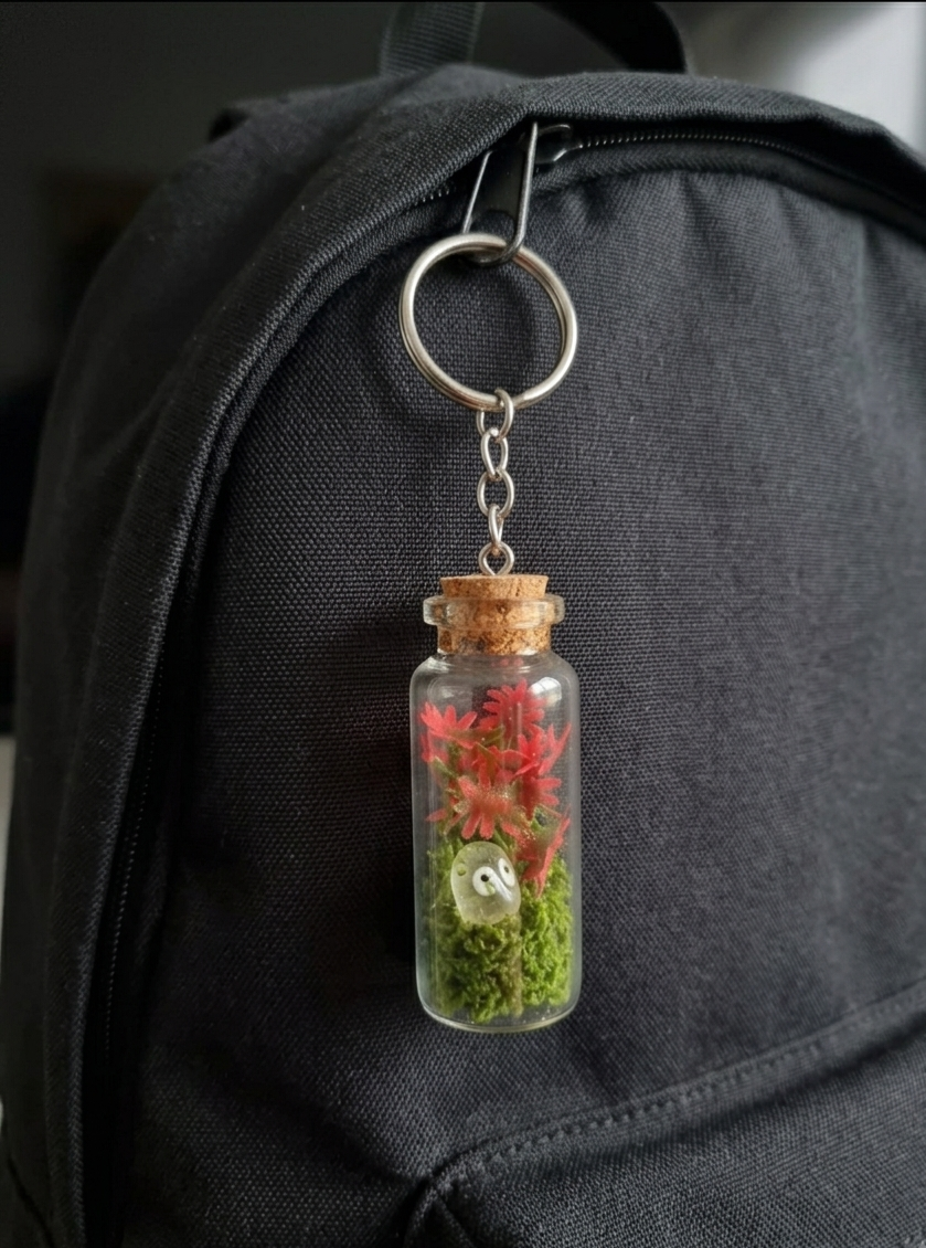 Ghost in a bottle Keychain